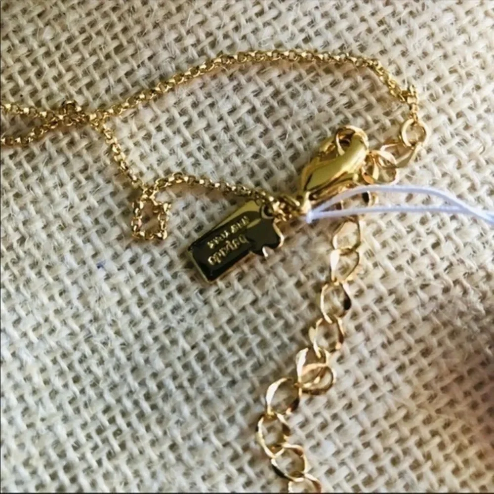 Kate Spade New York Crystal Pendant Necklace Gold Plated 16”+3” NWT